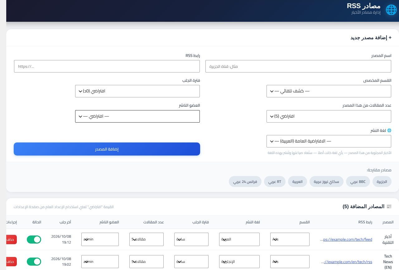 AI News Autopilot — المصادر